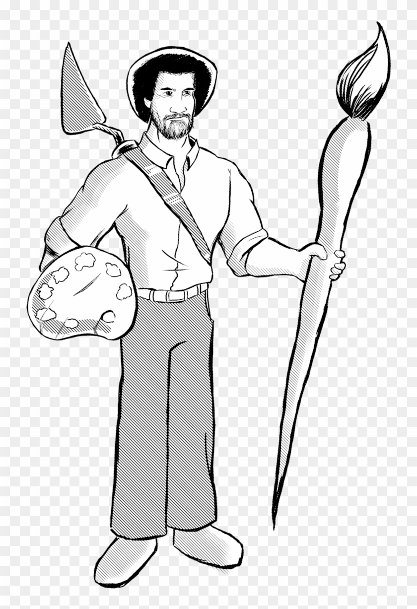 Image Result For Bob Ross Coloring Sheet Bob Ross Happy - Bob Ross Coloring Page #815416