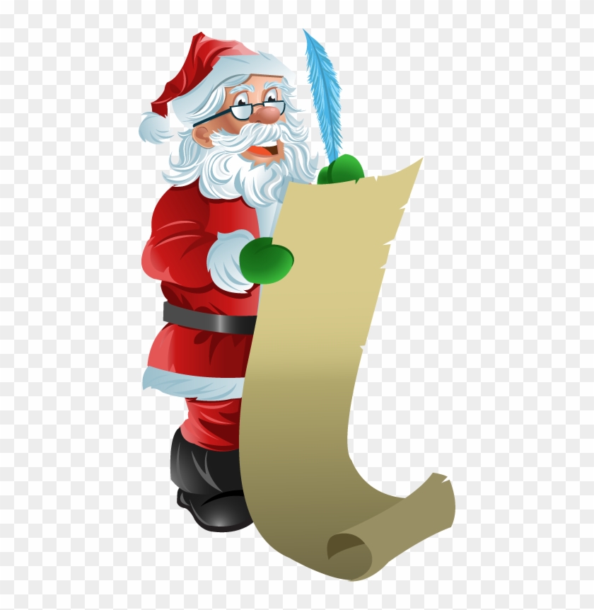 Santa Checking His List Clipart - Santa Checking List Clipart #147499