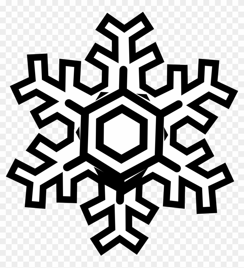 Christmas Snowflake Clip Art Black And White - Cartoon Snowflake #147775