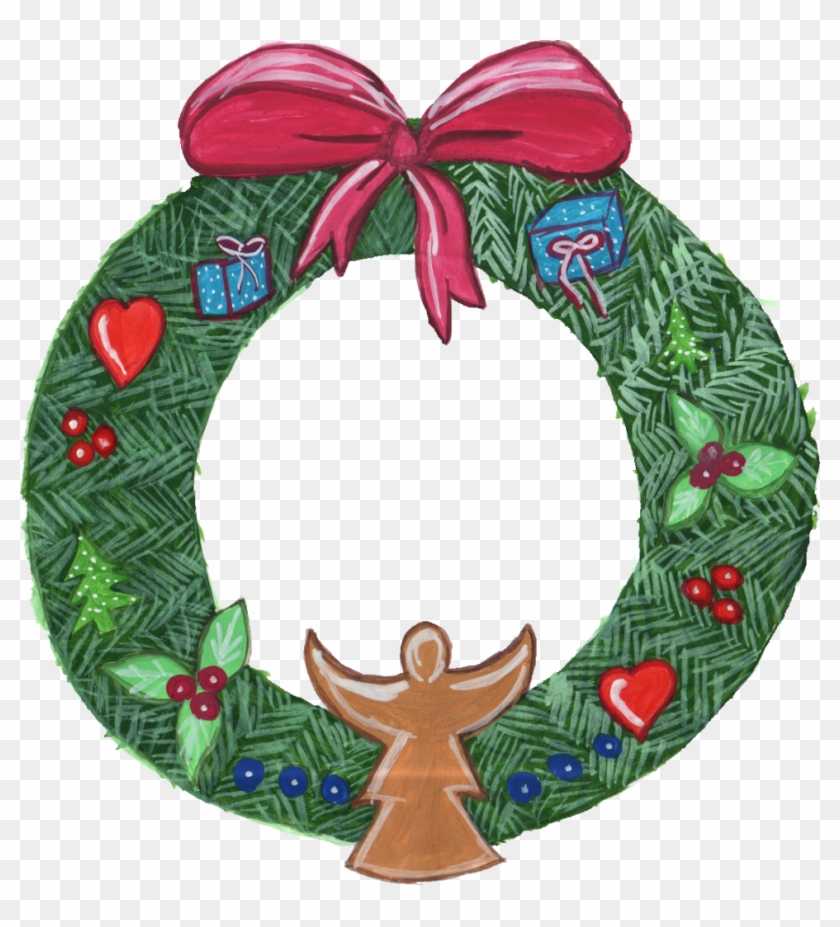 1064 × 1124 Px - Christmas Corner Wreath Transparent #148255