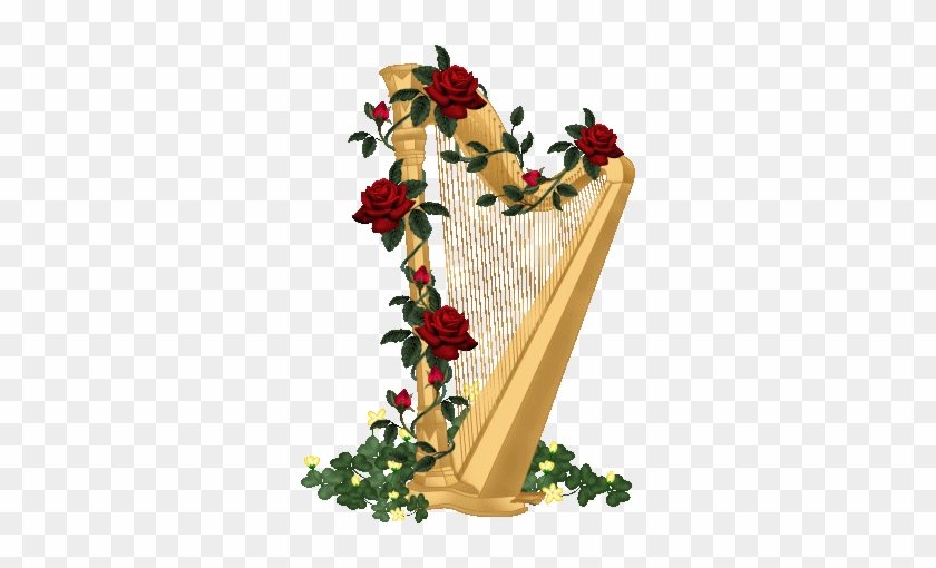 Harp With Roses Clipart M=1362178800 - Harp With Roses Clipart M=1362178800 #152634