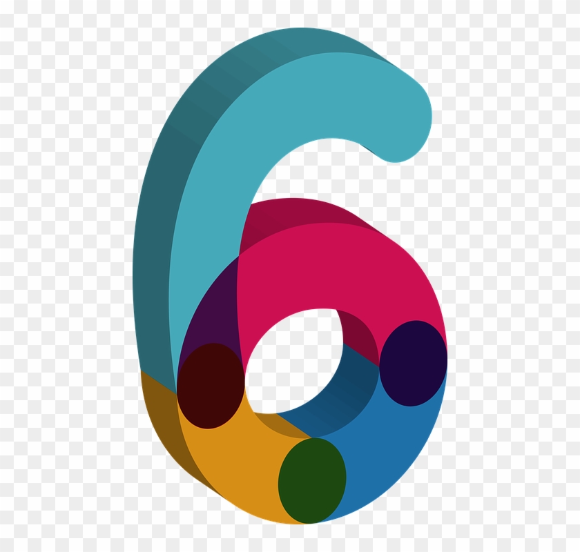Number Six 6 Numerical Alphabet Numeric Di - Number #155321