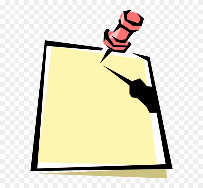 Vector Illustration Of Paper Message & Push Pin Thumb - Clipe De Papel Png #816584