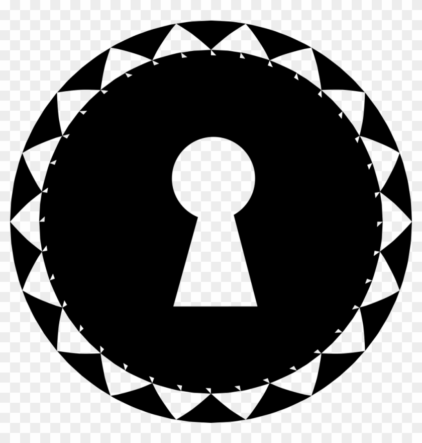 Keyhole Shape In A Circle With Small Triangles Border - Circle #816733