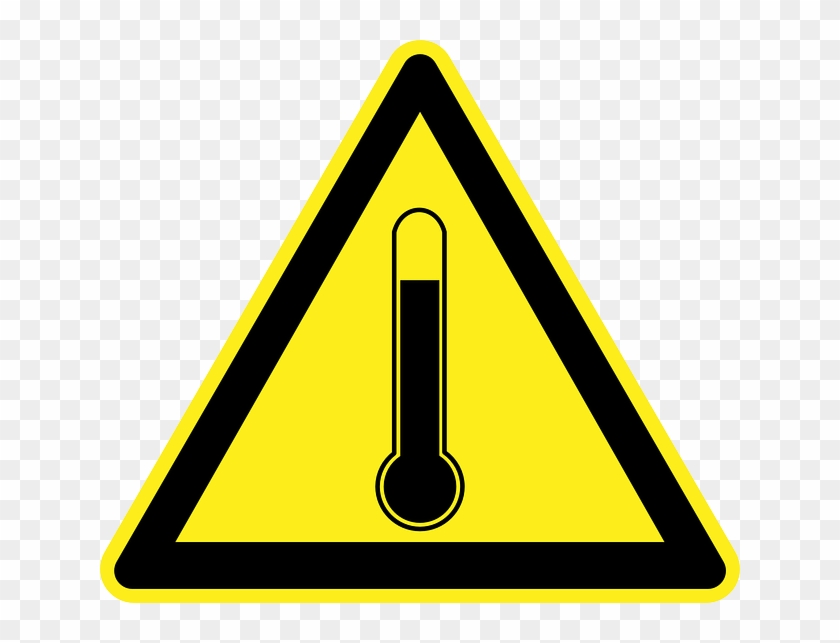 Yellow High Temperature, Hot, Heat, Danger, Warning, - Electricity Warning Sign Png #820273