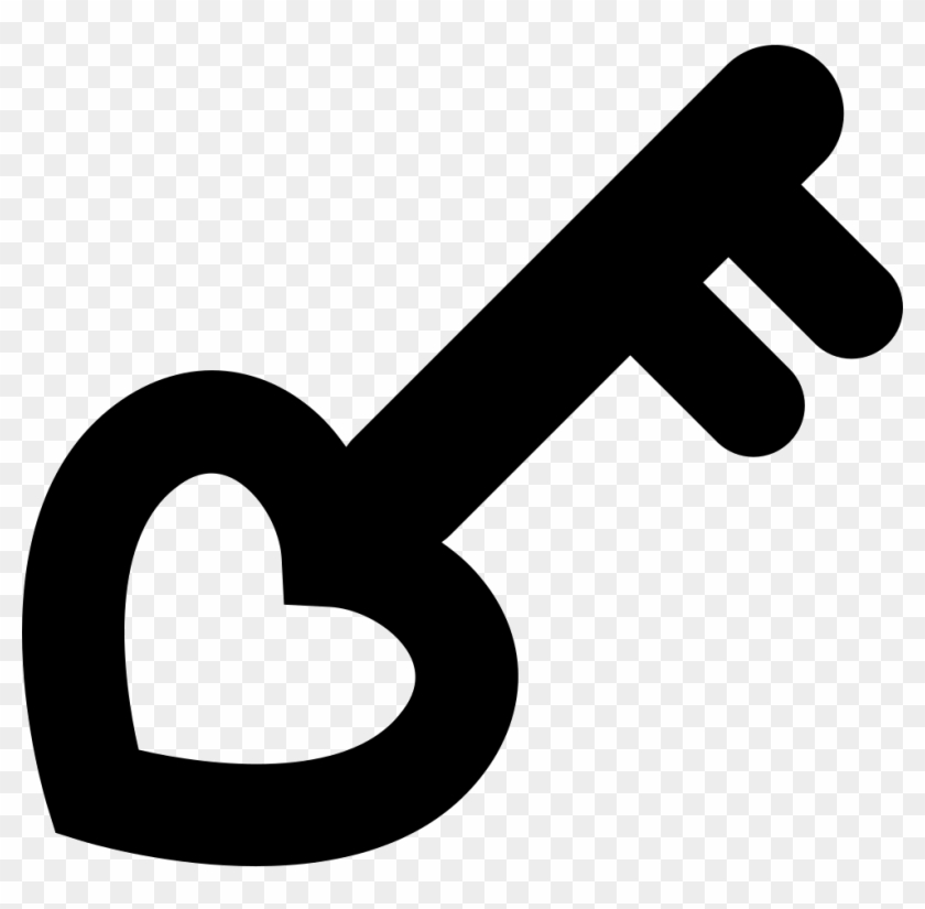 Heart Shaped Key Icon - Desenhos De Corações Com Chaves #820617