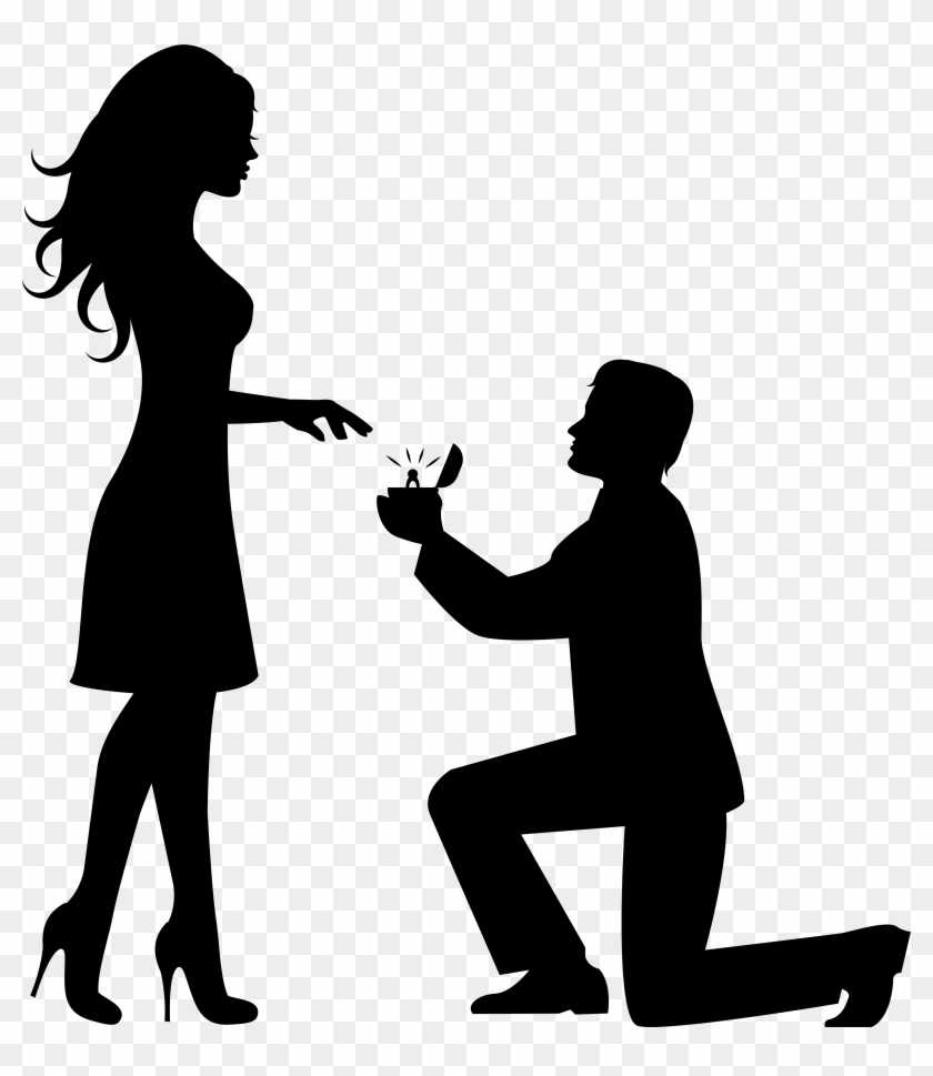 Silhouette Clipart Couple - Silhouette Clipart Couple #821534