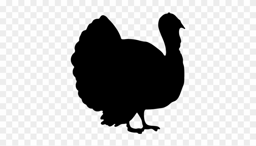 Turkey Bird Shape From Side View Vector - Turkey Silhouette Clip Art #822116