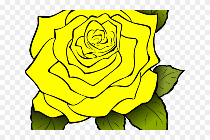 Yellow Rose Clipart Svg - Transparent Background Rose Outline #822286
