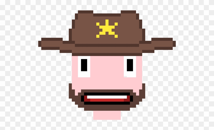 Cowboy Head With A Hat - Cartoon #824375