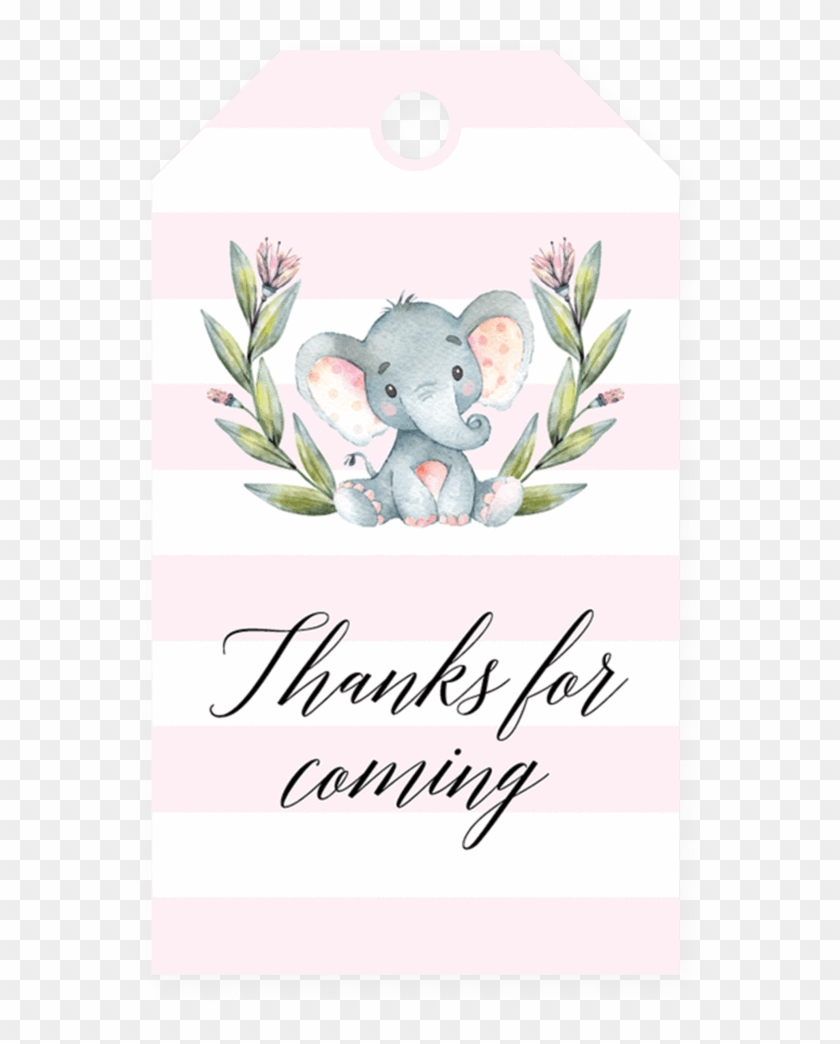 Unique Printable Baby Shower Games & Baby Shower Invitation - 50 Pink Watercolour Floral Elephant Baby Shower Thank #824834
