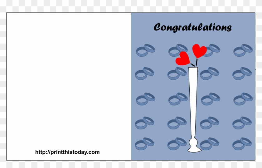 Free Printable Wedding Card With Hearts And Rings - Greeting Card #824870