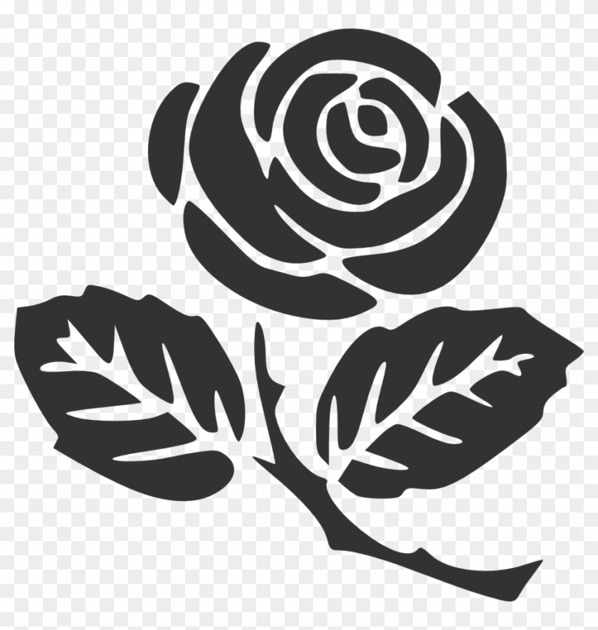 Rose Silhouette - Rose Flower Clip Art Black And White #825294