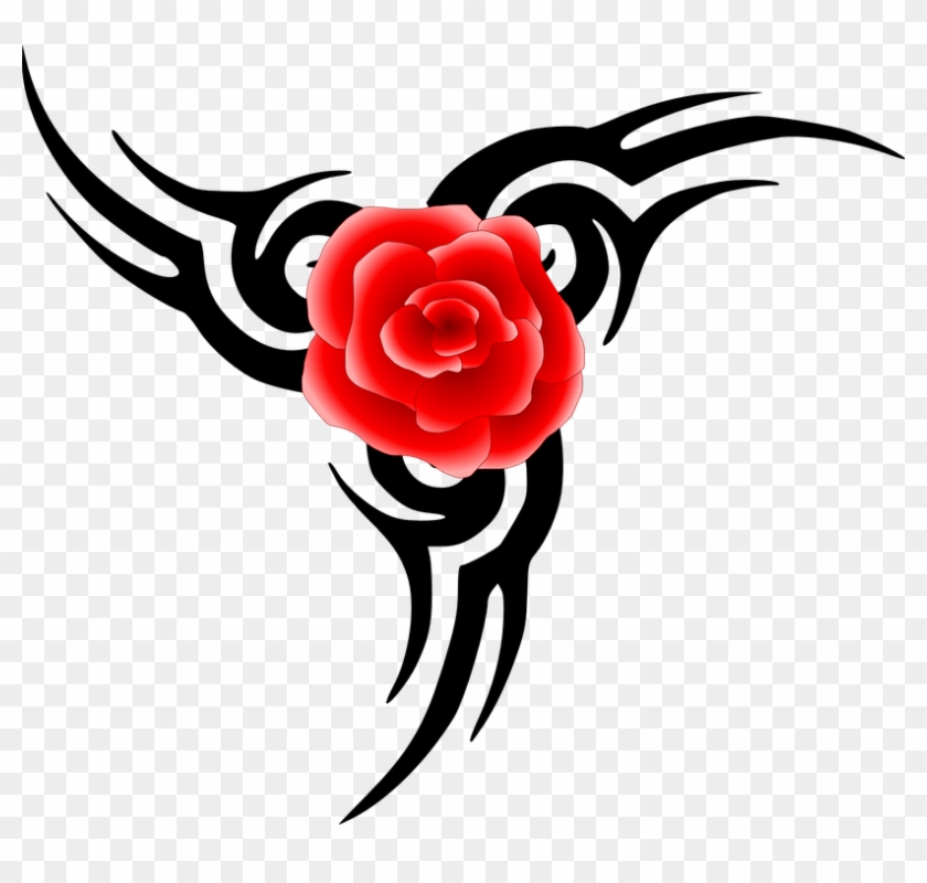 Rose Tattoo Black And White 20, Buy Clip Art - Tribal Tattoo #825410