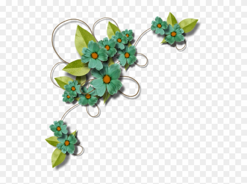 Цветочные Уголки - Flores Vintage Png Verde Agua #826714