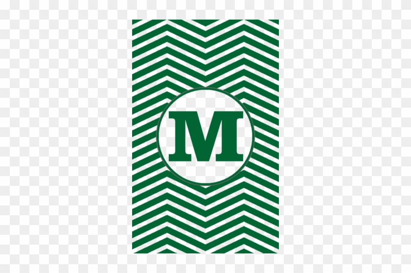 Green And White Chevron M - White #826848