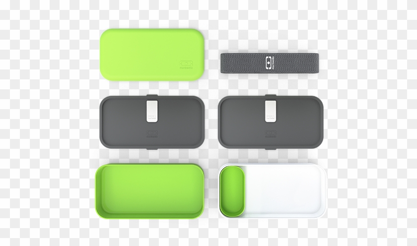 - Mb Original Green / White - Monbento Bento Box, Mb Original, Green/white #826945