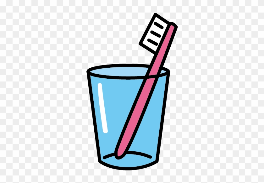 Cepillo De Dientes De Cepillado De Dientes Pasta De - Toothbrush In A Cup Clipart #827892