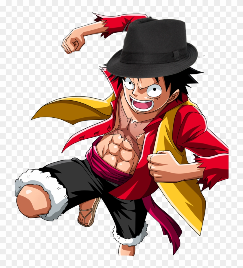 Luffy Fedora By Ogphhangout - One Piece Luffy Png #828304