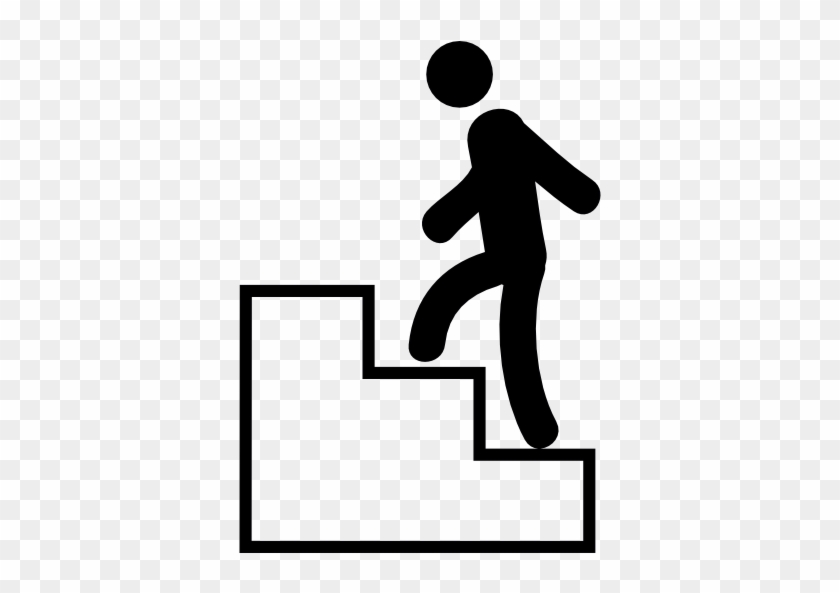 Man Climbing Stairs Vector - Man Climbing Stairs Icon #828599