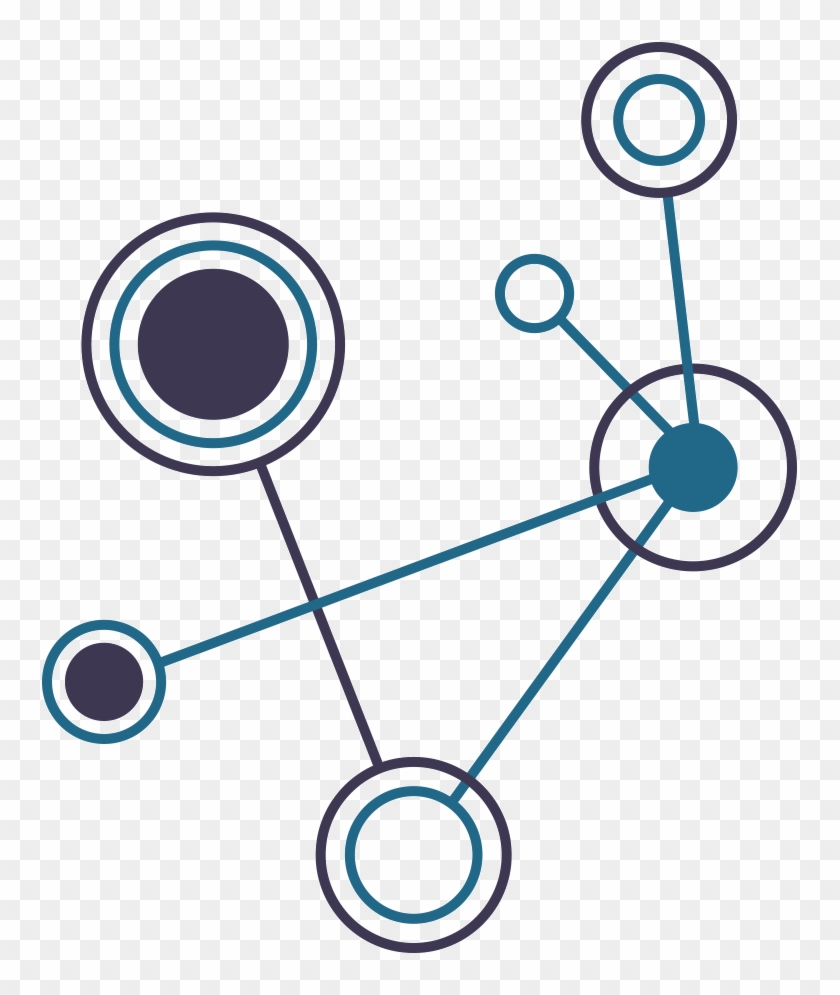 Circles Of Different Sizes Connected By Lines - Circle #829148