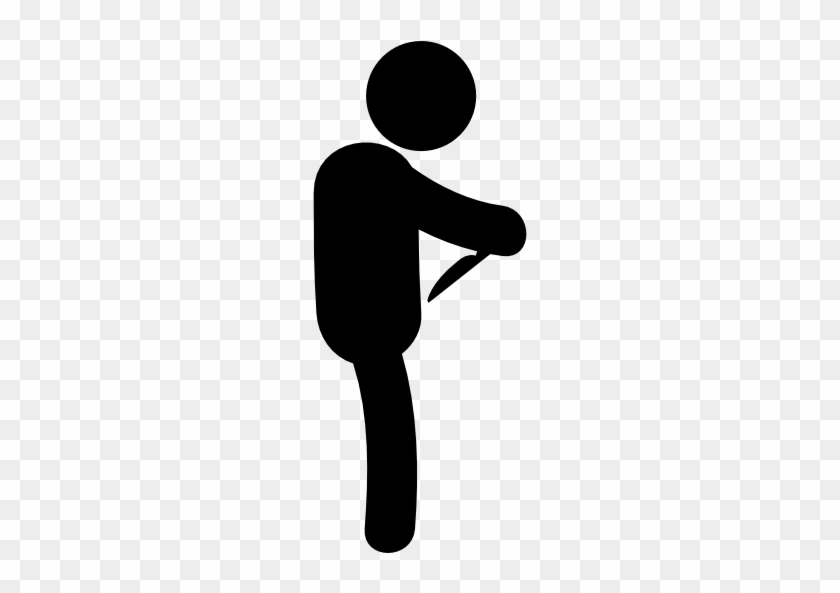 Man Side Silhouette With A Knife Pointing His Body - Silhouette Knife #829853