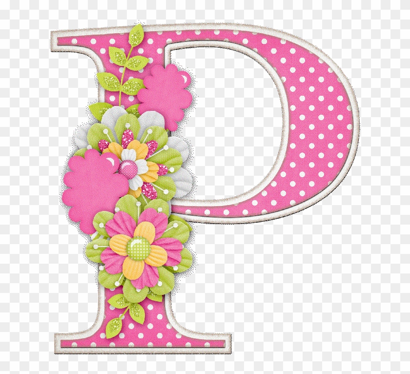Abecedario Con Letras Con Flores - Letras Con Flores Png #830811