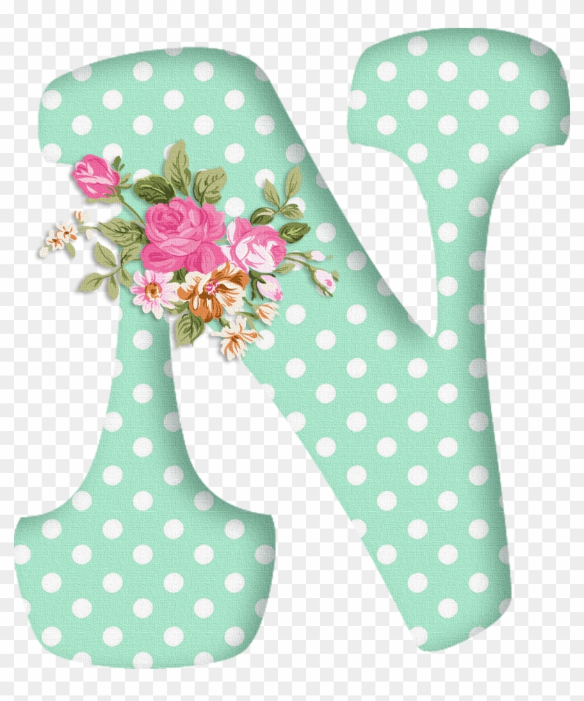 Abecedario Con Flores - Letra N Con Flores #830945