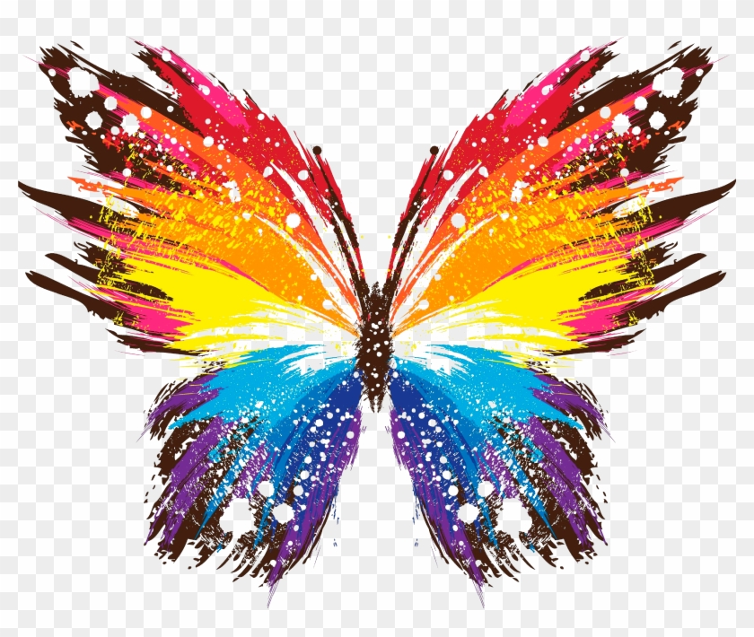 Abstract Butterfly Print - Beautiful Butterfly Painting Pillow Case #831047