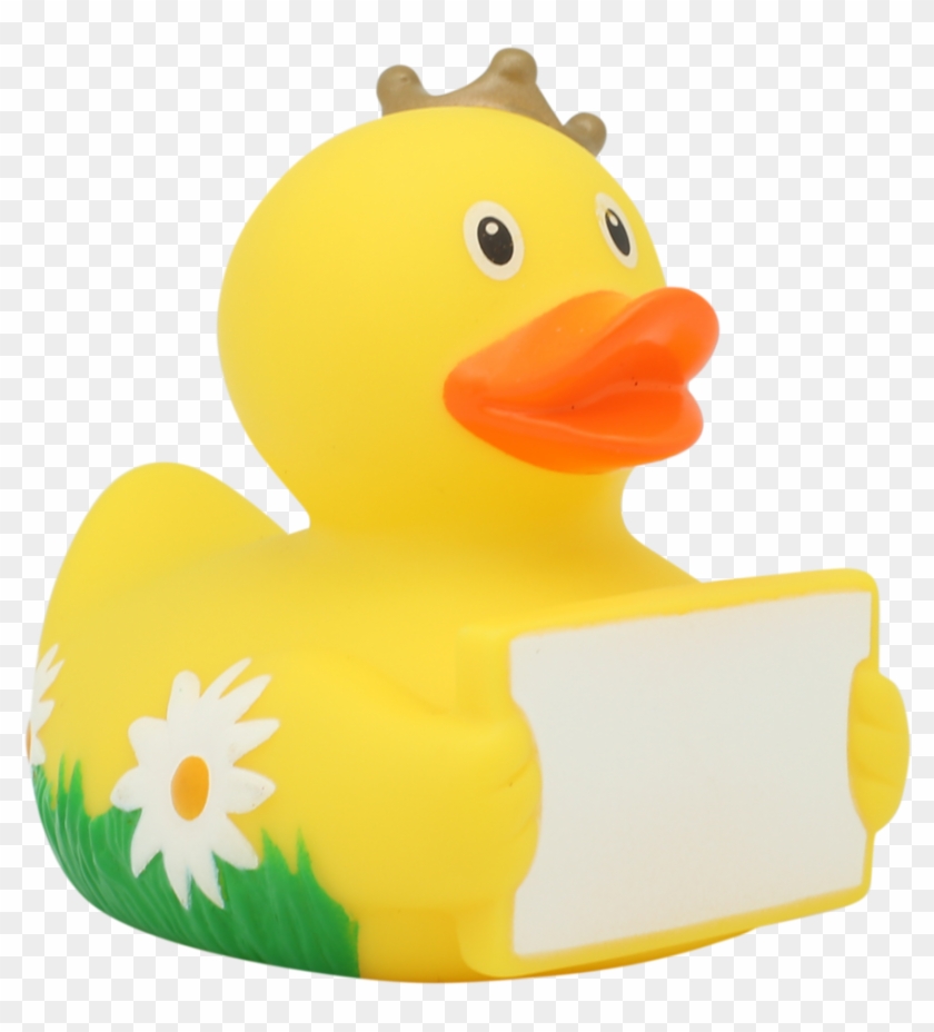 Rubber Duck With Greeting Sign By Lilalu - Bath Toy #831124
