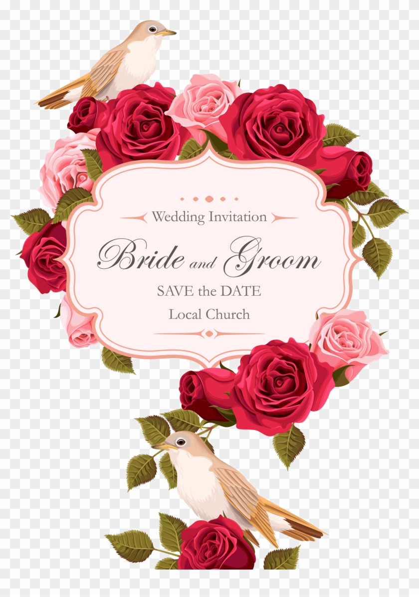 Wedding Invitation Rose Euclidean Vector - Red Rose Invitation Free Vector #831817