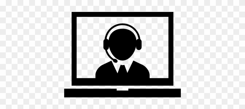 Operator Of Callcenter On Laptop Screen Vector - Call Center Computer Icon #833800