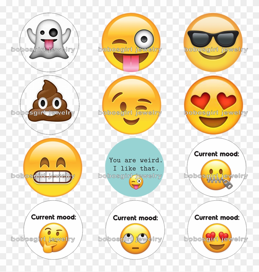 Smiley Face Emoji Current Mood Glass Magnetic Button - Idecoz Emoji Reusable Large Vinyl Decal Sticker Skin #834550