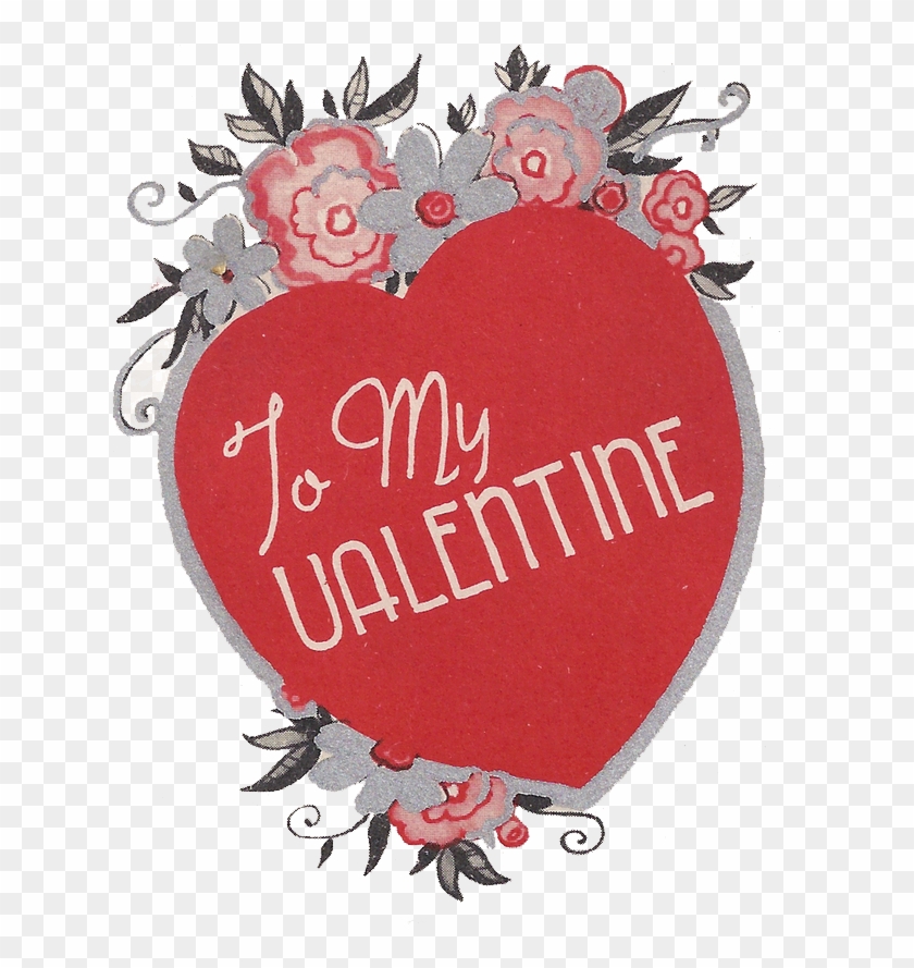 Free Vintage Clip Art To My Valentine Greeting Card - Heart #834592
