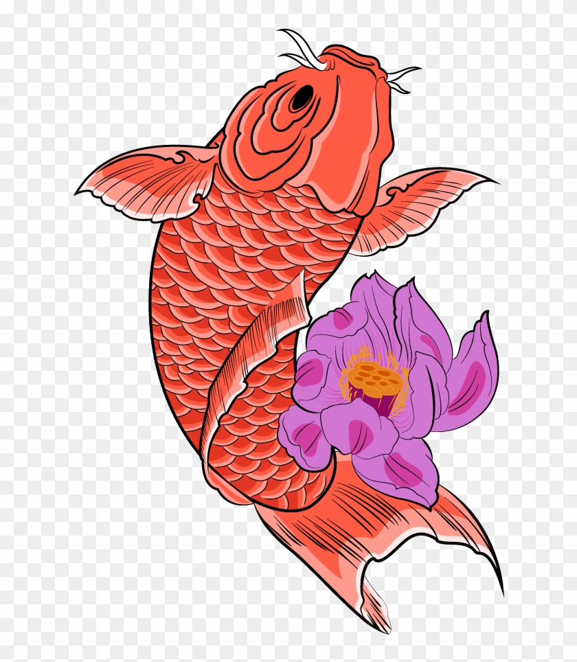 Carpe Koi Rouge Bondissante De Son Ruisseau, Entourée - Paradyse Tattoo - Tattoo Parlor And Body Piercing #835254