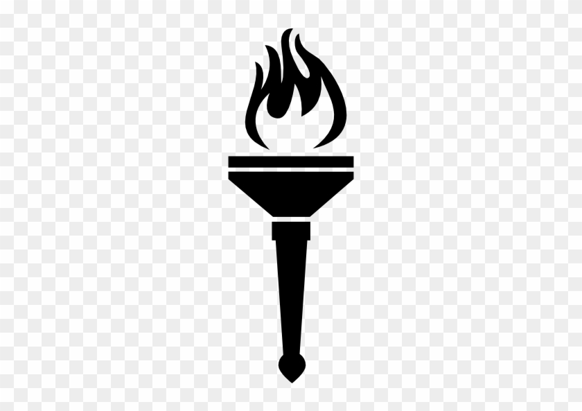 Torch With Light Of Flames Free Icon - Torch Icons #835541