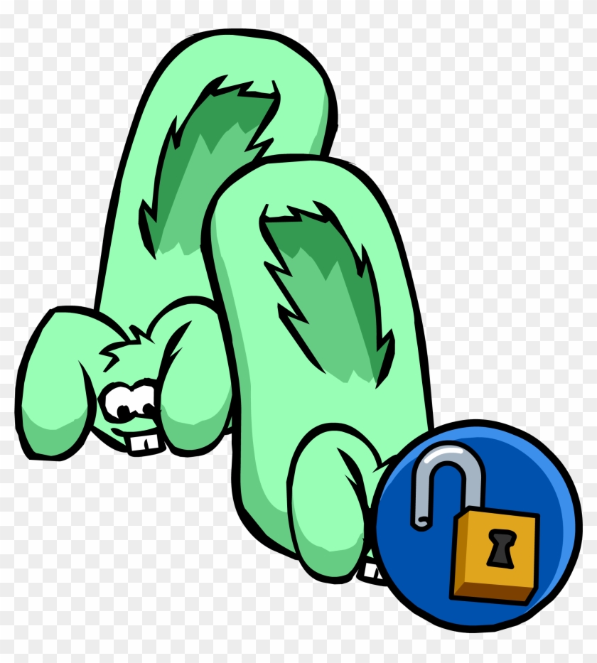 Green Bunny Slippers - Club Penguin Rewritten Codes #836626