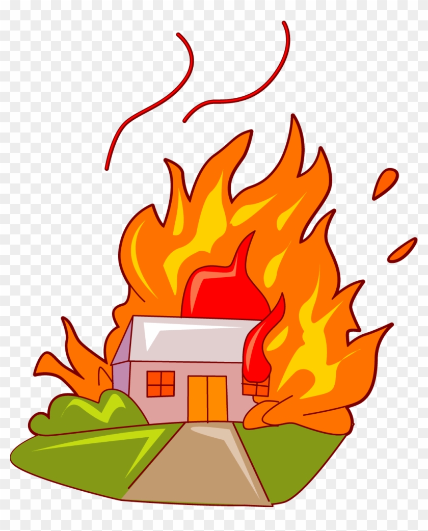 Burn Clipart School - Burning House Clip Art #837079