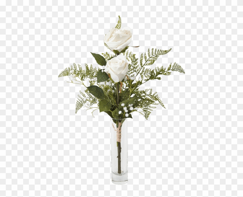 Silk White Rose Bud Vase • - Bud #839110
