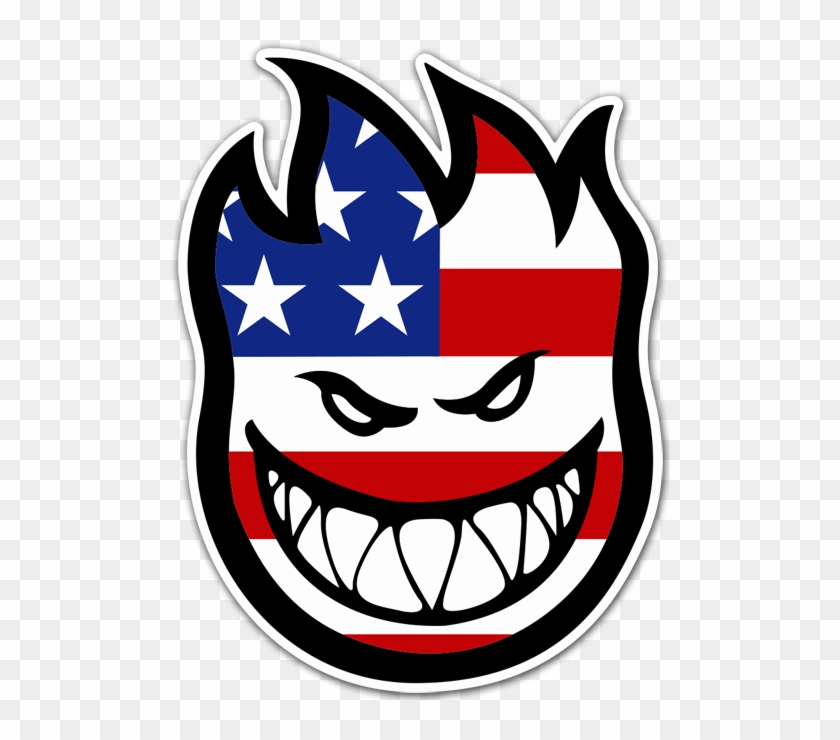 Stickers Spitfire 1 Usa Flag - Spitfire Wheels Flaghead Fireball Skateboard Sticker #839677