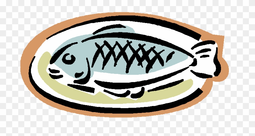 Fish On A Plate Clipart - Pescado #839967