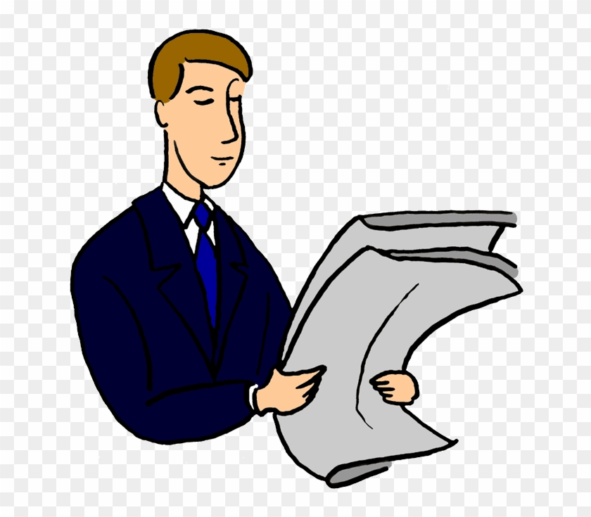Man Reading Clipart - Man Reading Newspaper Clipart #840597
