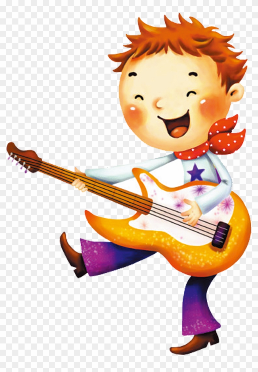 South Korea Cartoon Illustration - Boy And Girl Play Music Cartoon Png #840602
