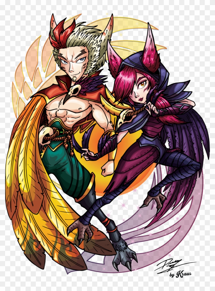 Rakan And Xayah By Kraus-illustration - Illustration #840763