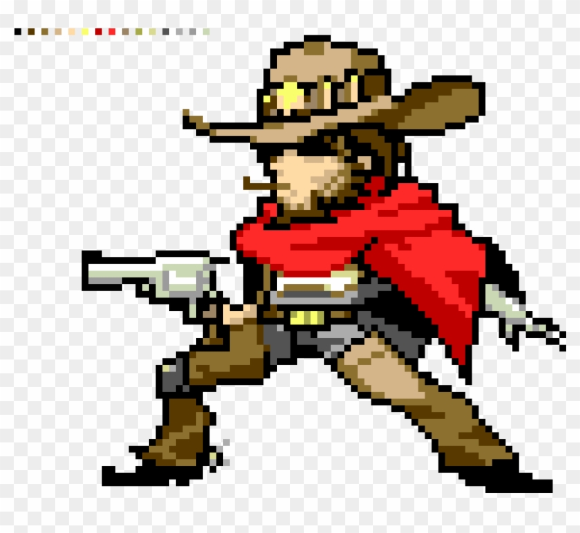 Overwatch Mccree Pixel Spray - Overwatch Mccree Pixel Art #842506