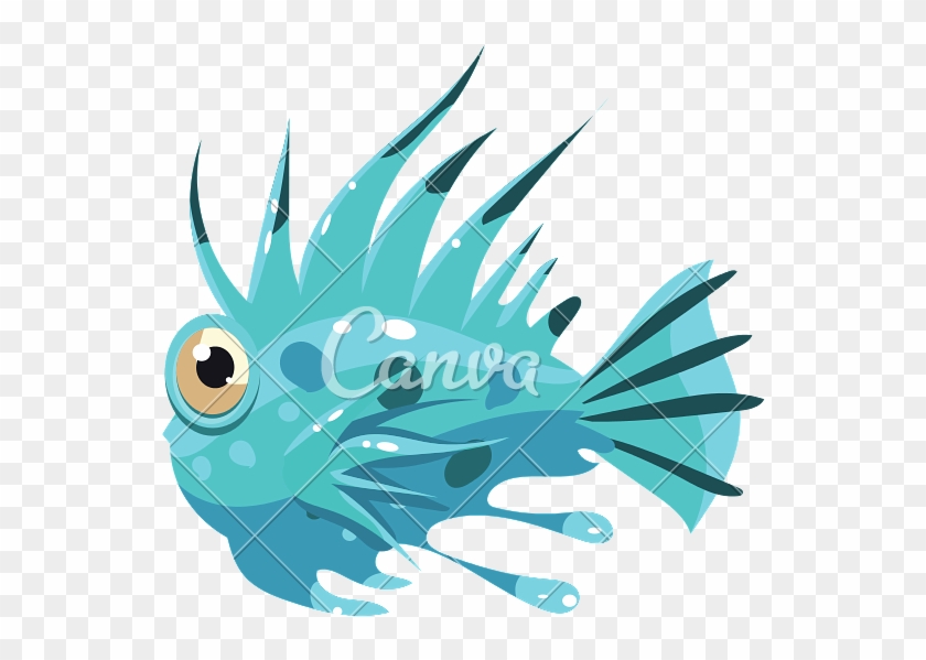 Prickly Fish Side View - Clip Art #844246