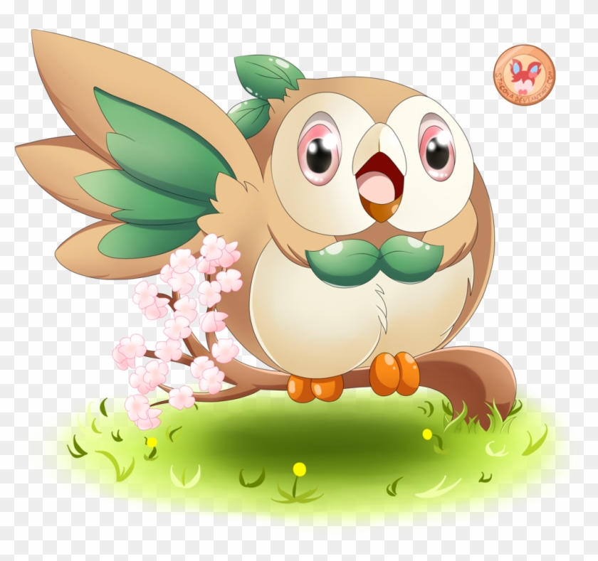 Blossoming Spring With Rowlet By Stacona Blossoming - Cartoon #844655