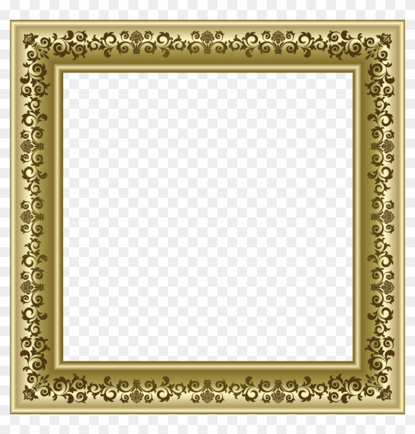 Gold Photo Frame Png With Brown Ornaments - Golden Frames Psd Files Free Download #845597