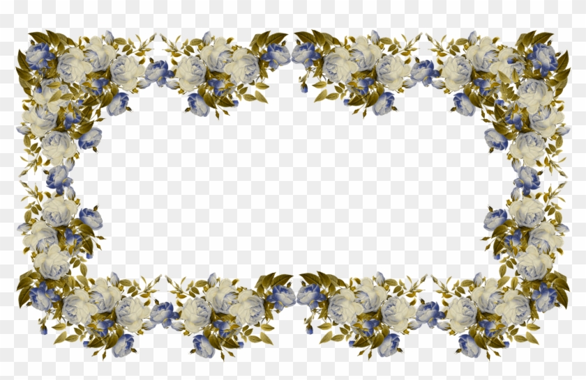 Free Faux Vintage Roses Frame And Borders Png Rosenrahmen - Transparent Flower Border Clipart #846166