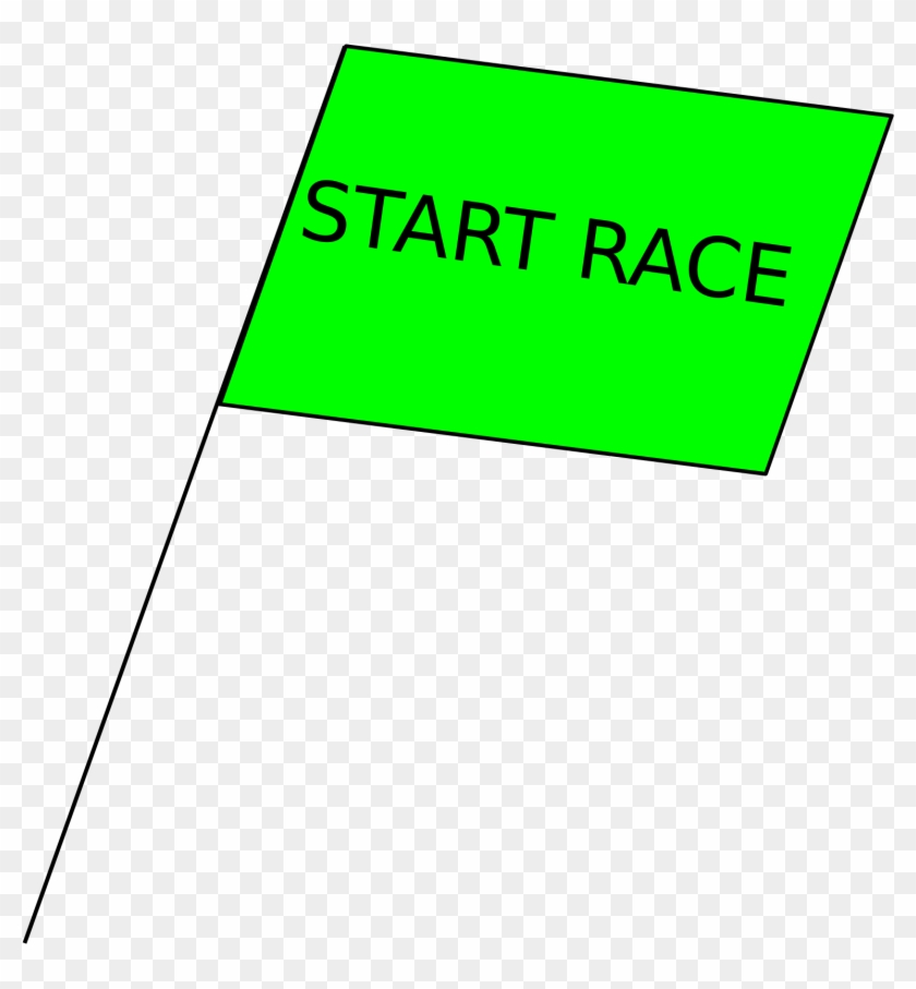 Green Start Flag Clipart - Green Flag #848359